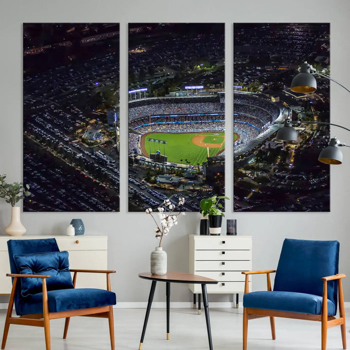 Dodger Baseball Stadium Wall Art Canvas Print