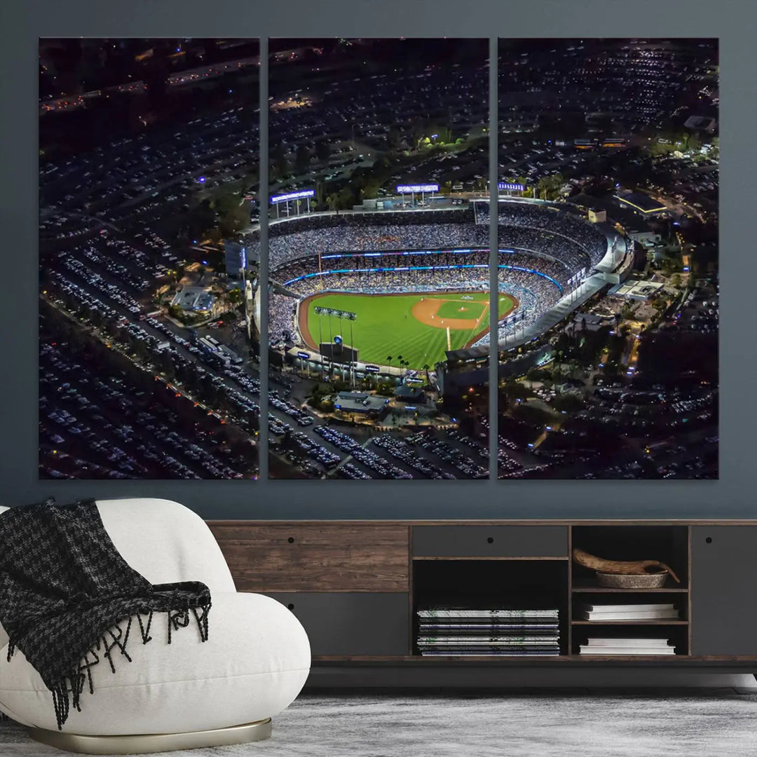 Dodger Baseball Stadium Wall Art Canvas Print