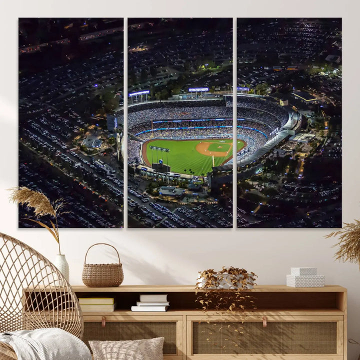 Dodger Baseball Stadium Wall Art Canvas Print