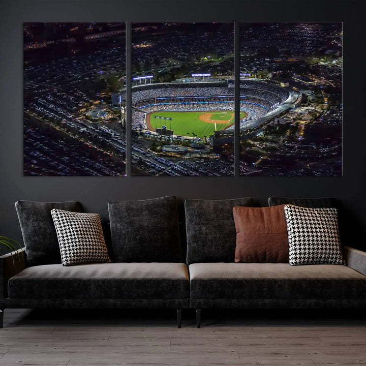 Dodger Baseball Stadium Wall Art Canvas Print