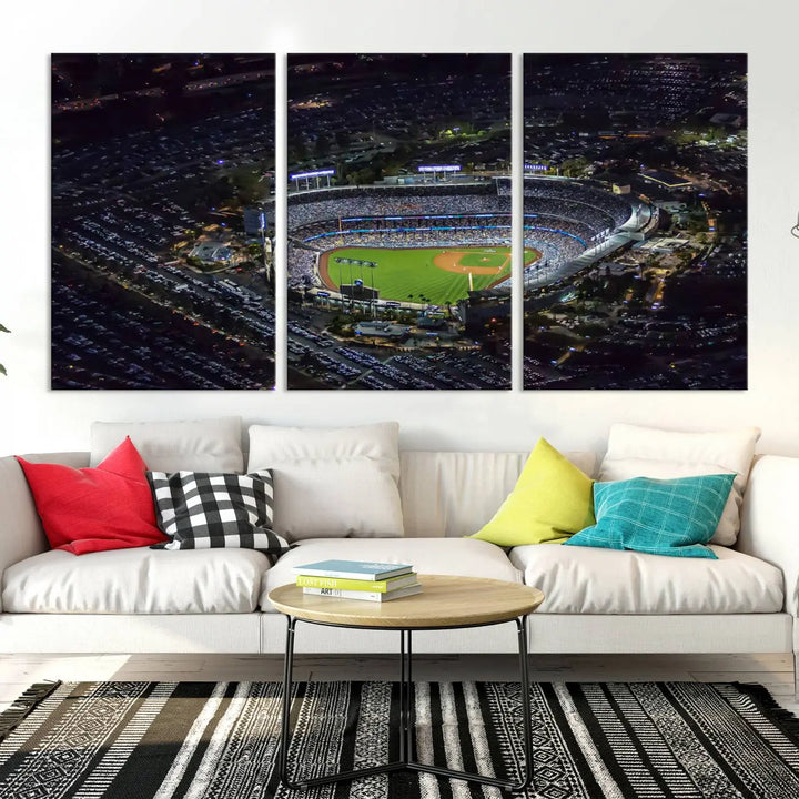 Dodger Baseball Stadium Wall Art Canvas Print