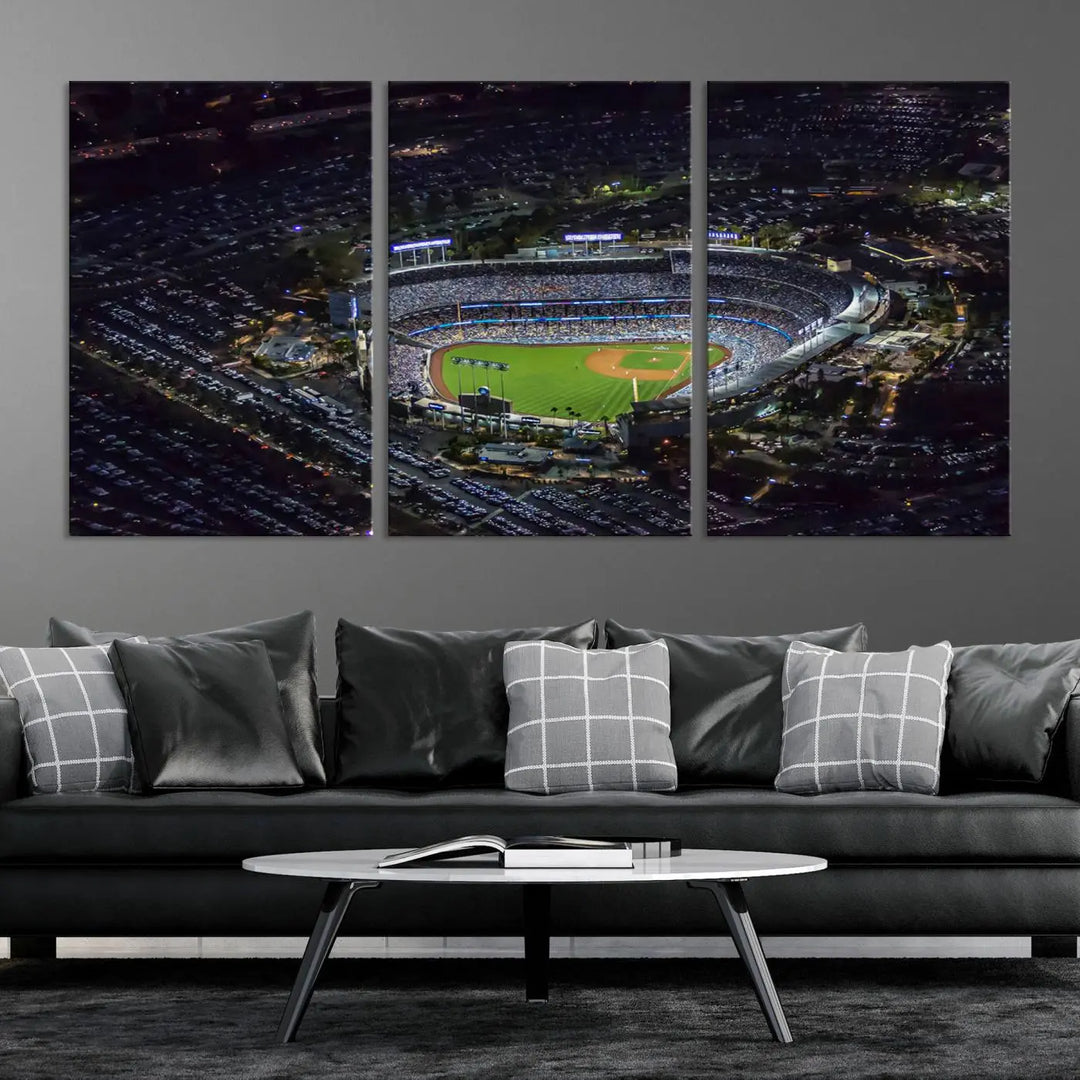 Dodger Baseball Stadium Wall Art Canvas Print