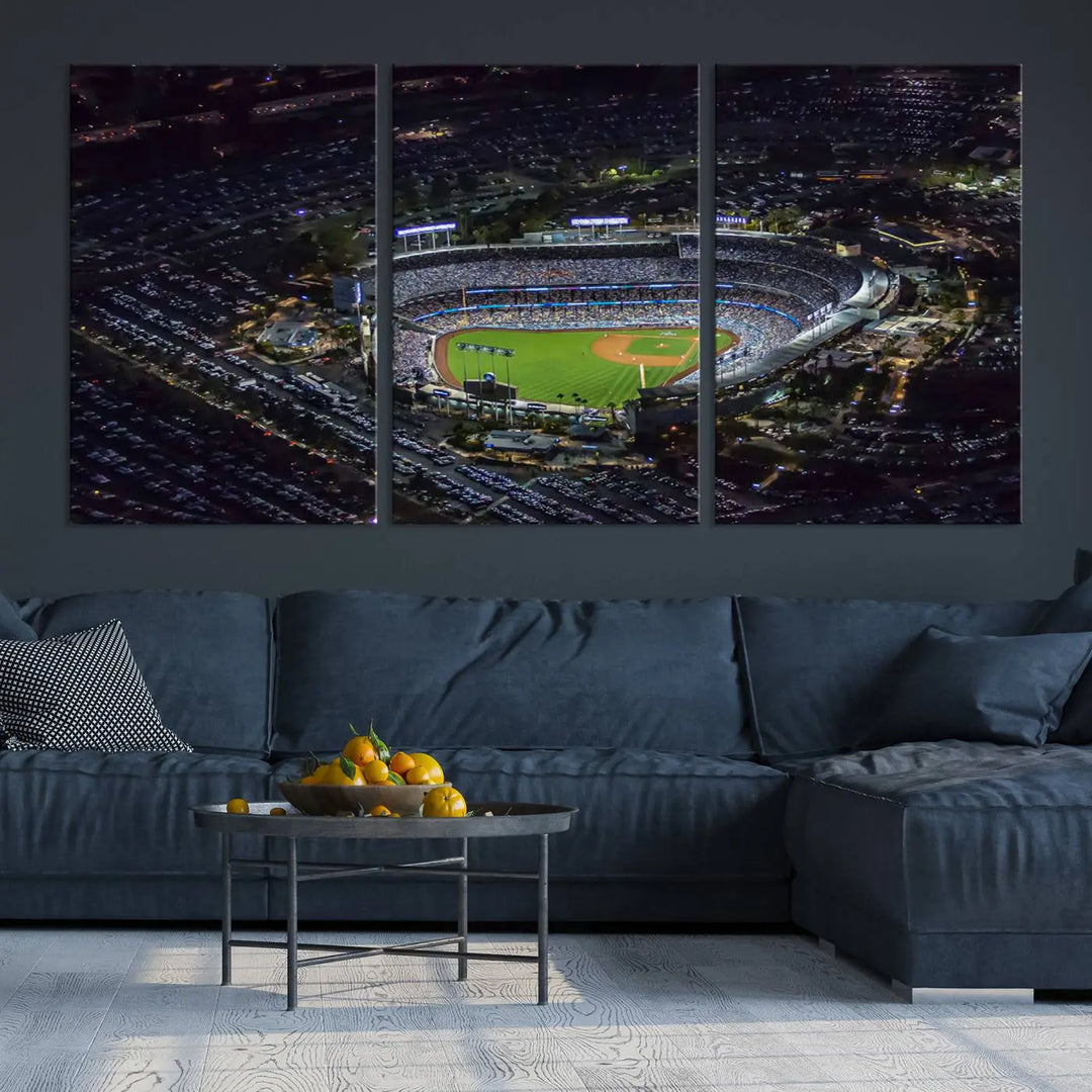 Dodger Baseball Stadium Wall Art Canvas Print