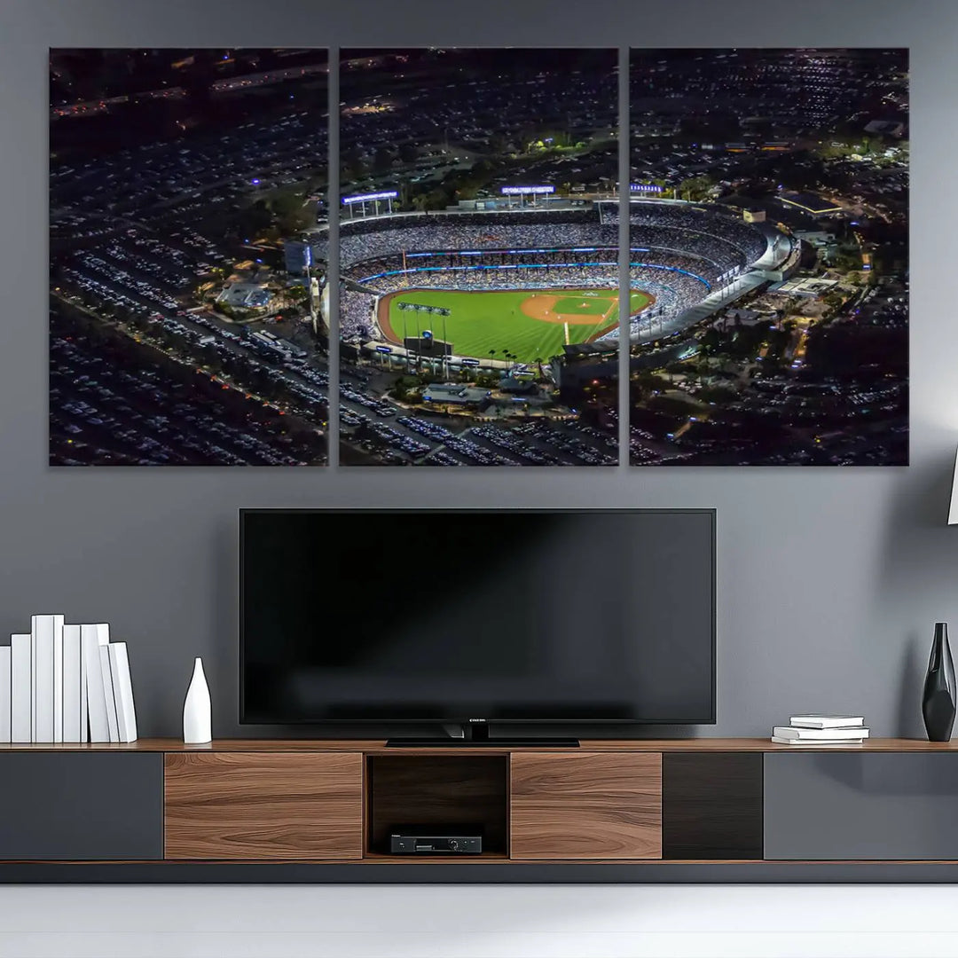 Dodger Baseball Stadium Wall Art Canvas Print