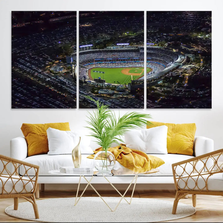 Dodger Baseball Stadium Wall Art Canvas Print