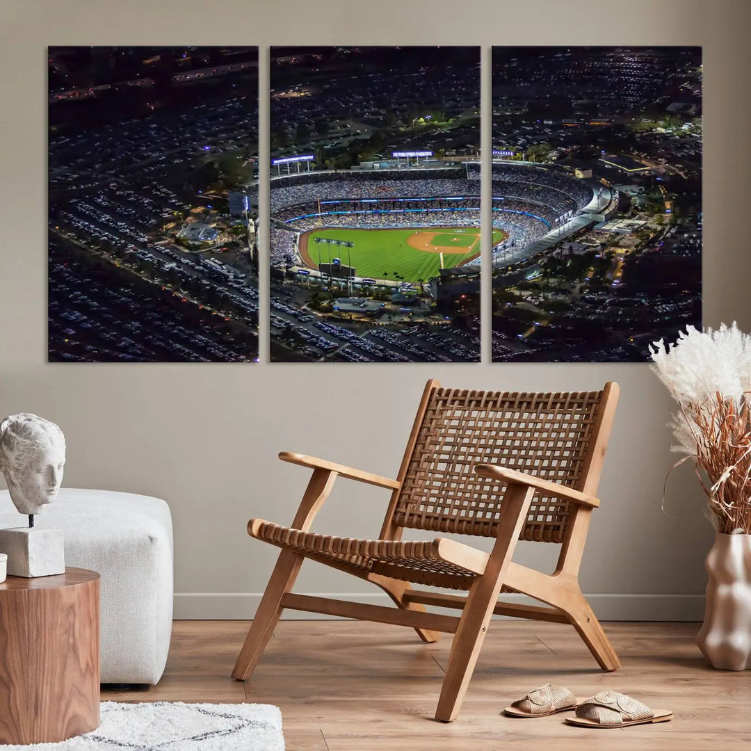 Dodger Baseball Stadium Wall Art Canvas Print