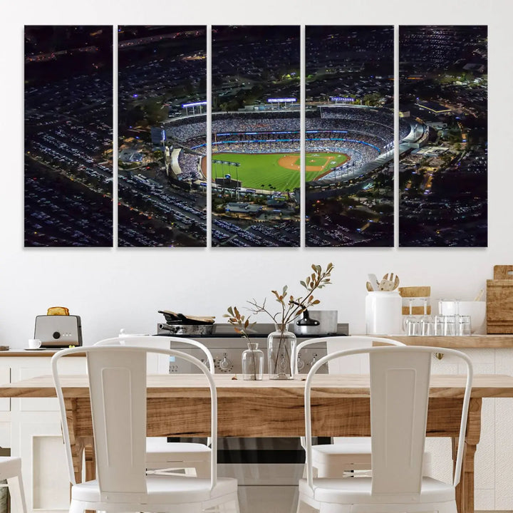 Dodger Baseball Stadium Wall Art Canvas Print