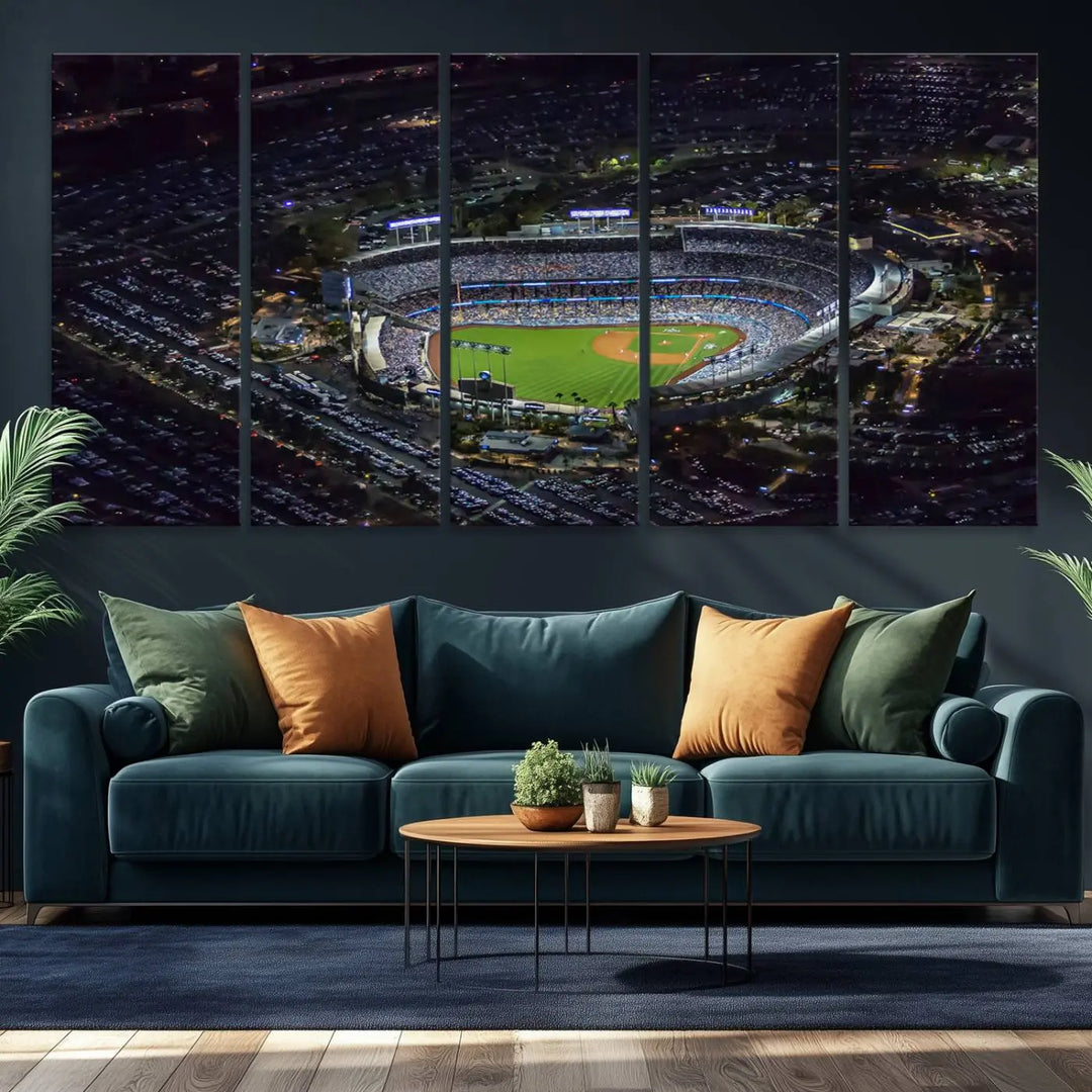 Dodger Baseball Stadium Wall Art Canvas Print