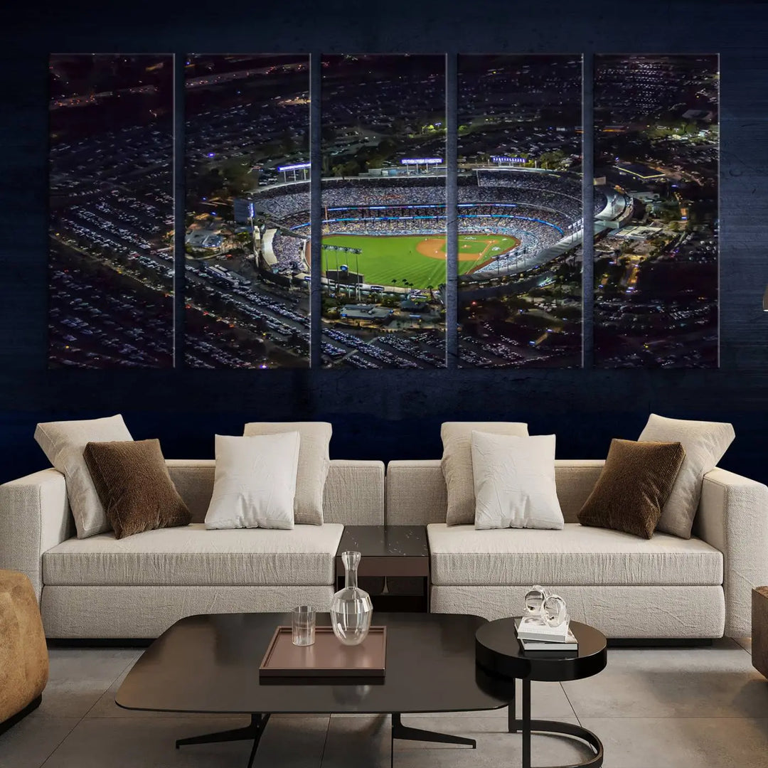 Dodger Baseball Stadium Wall Art Canvas Print