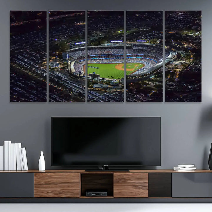 Dodger Baseball Stadium Wall Art Canvas Print