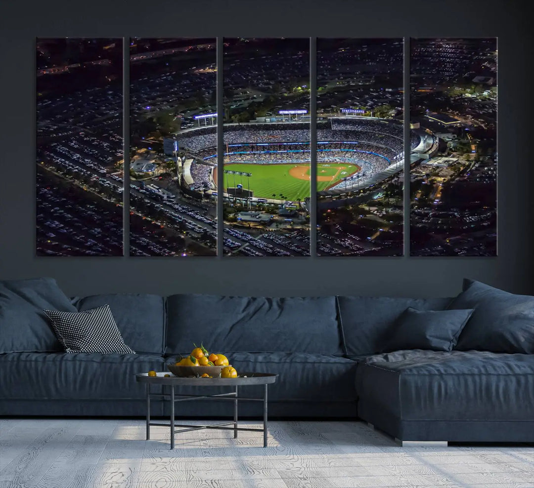 Dodger Baseball Stadium Wall Art Canvas Print