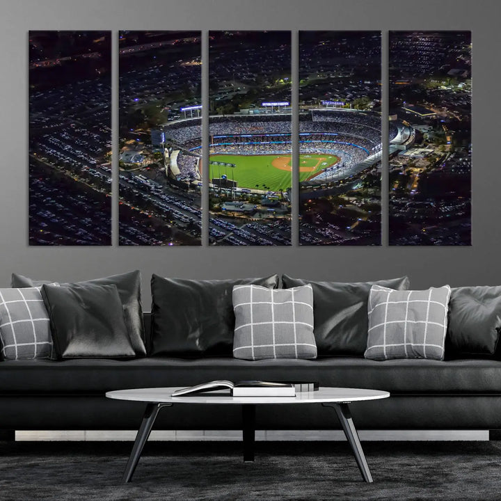 Dodger Baseball Stadium Wall Art Canvas Print