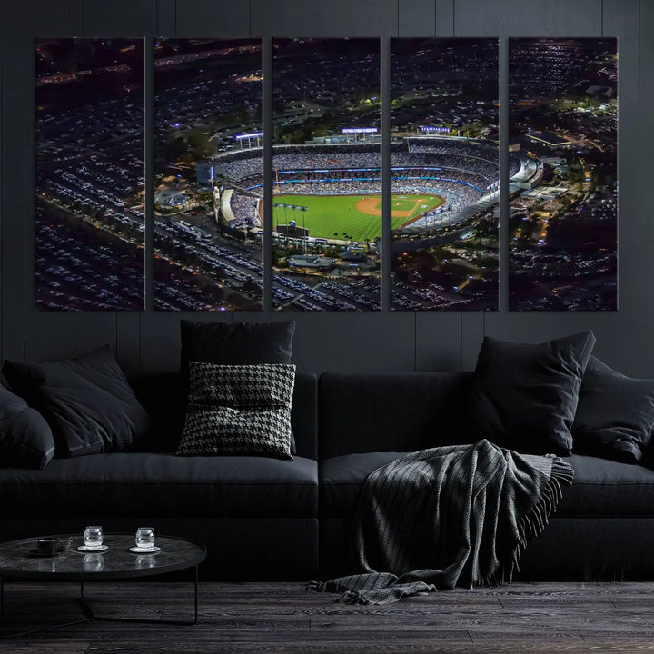 Dodger Baseball Stadium Wall Art Canvas Print