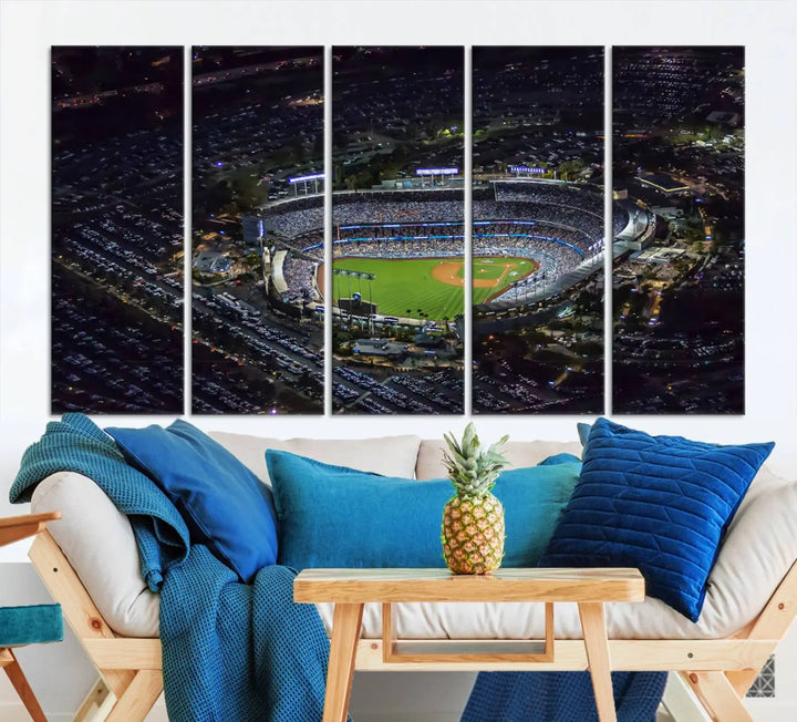 Dodger Baseball Stadium Wall Art Canvas Print