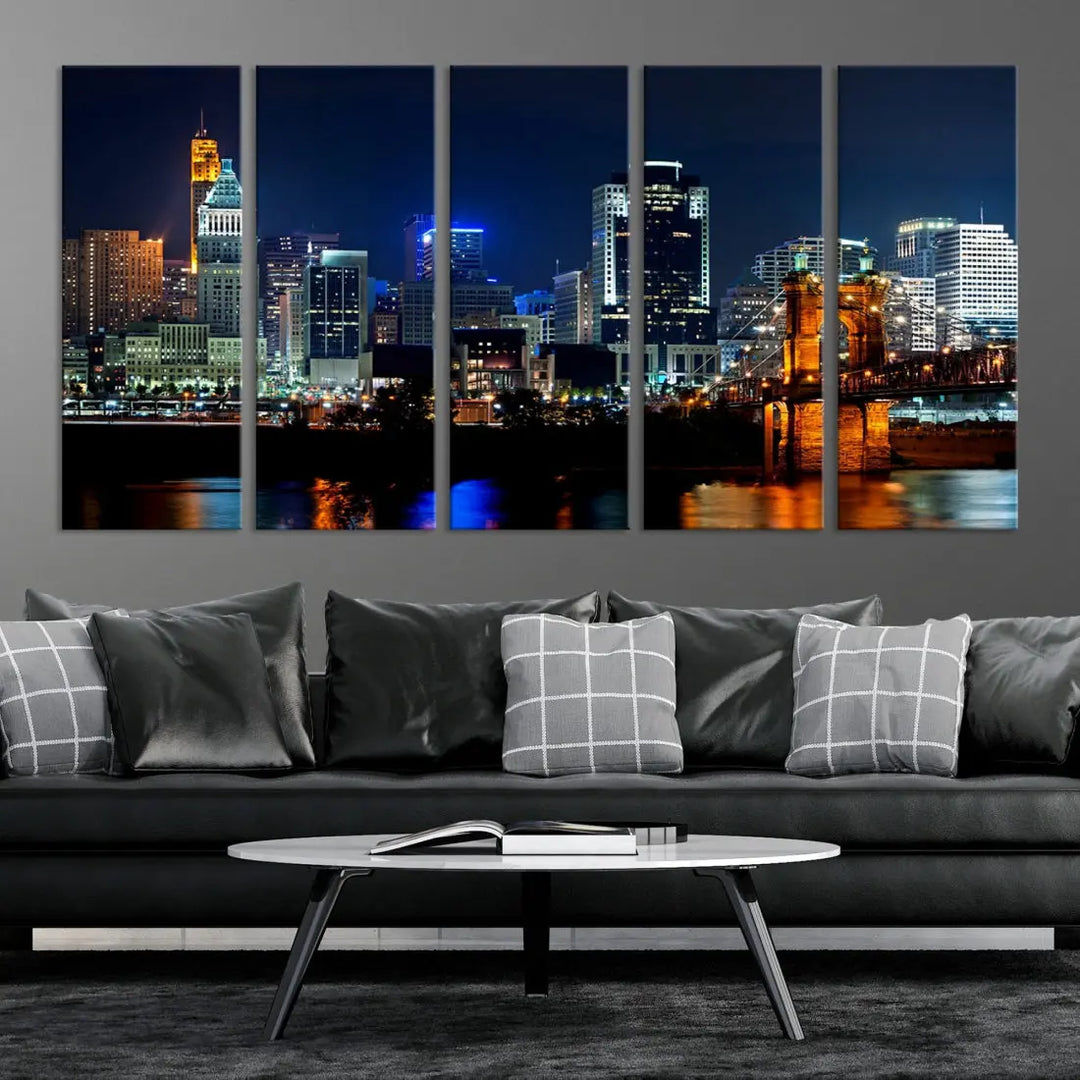 Downtown Cincinnati Extra Large Wall Art Cityscape Print