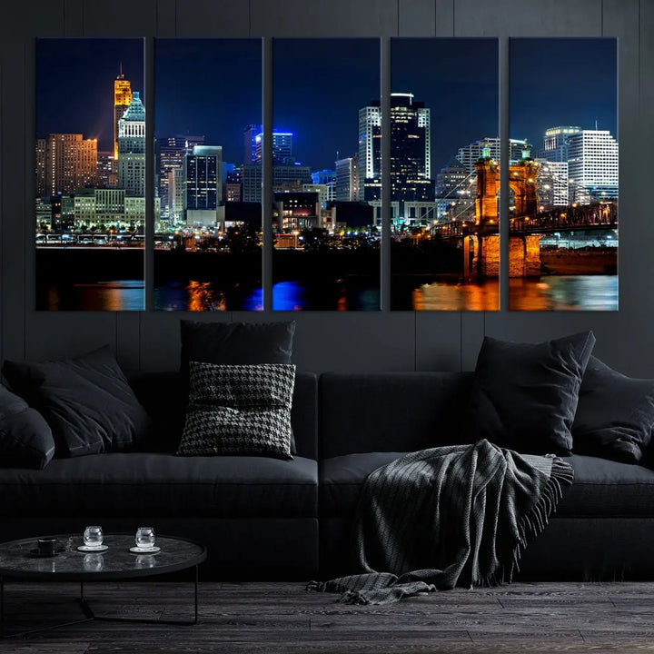 Downtown Cincinnati Extra Large Wall Art Cityscape Print