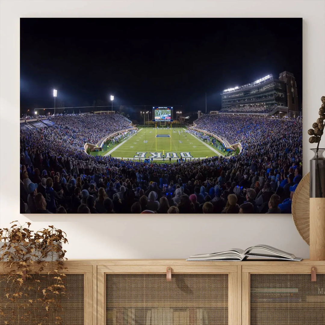 Duke University Blue Devils Football Team Print - Durham Wallace Wade Stadium Wall Art Canvas Print