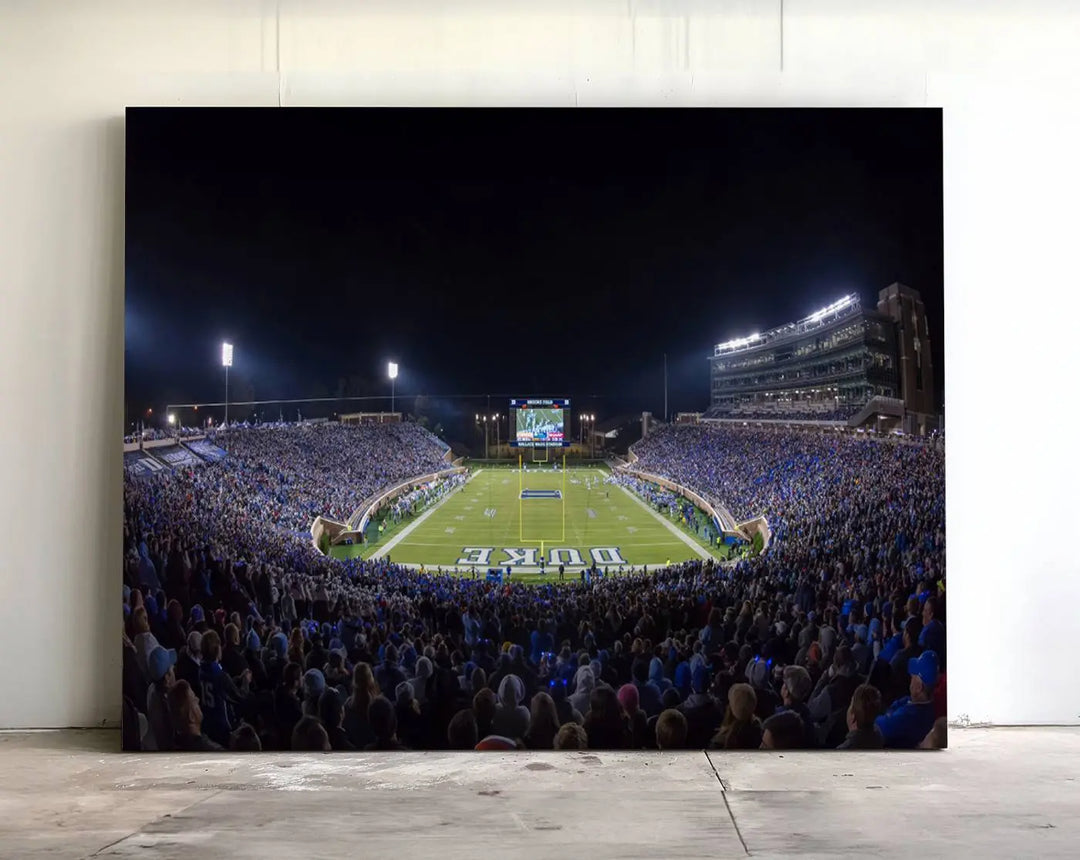 Duke University Blue Devils Football Team Print - Durham Wallace Wade Stadium Wall Art Canvas Print