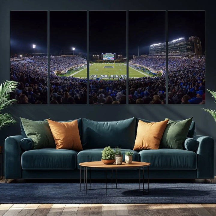 Duke University Blue Devils Football Team Print - Durham Wallace Wade Stadium Wall Art Canvas Print