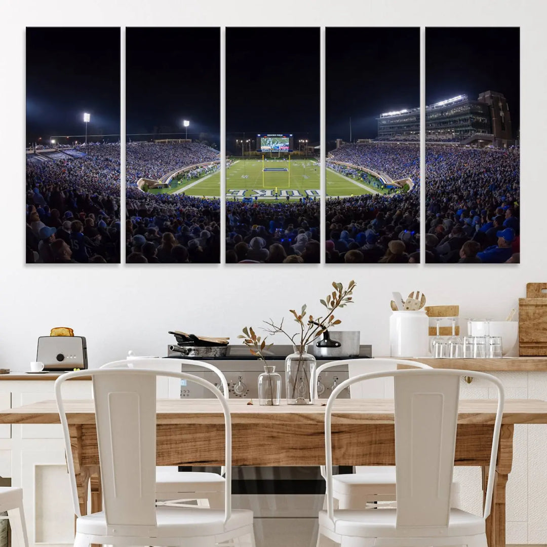 Duke University Blue Devils Football Team Print - Durham Wallace Wade Stadium Wall Art Canvas Print