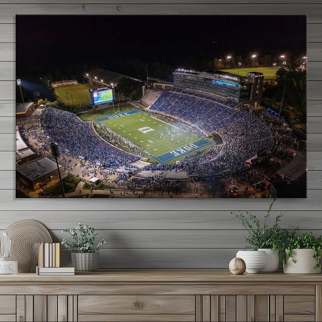 Duke University Blue Devils Football Team Print - Durham Wallace Wade Stadium Wall Art Canvas Print