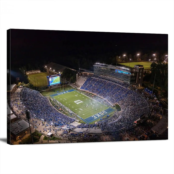 Duke University Blue Devils Football Team Print - Durham Wallace Wade Stadium Wall Art Canvas Print