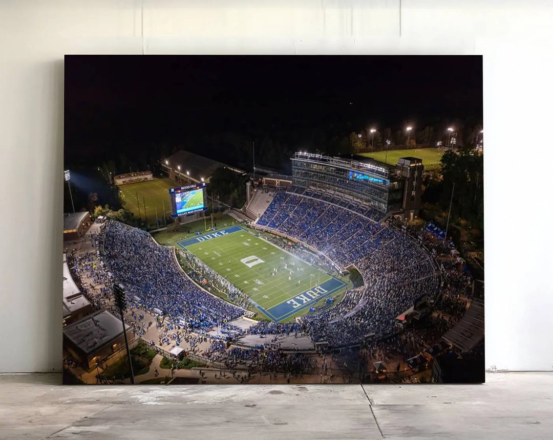 Duke University Blue Devils Football Team Print - Durham Wallace Wade Stadium Wall Art Canvas Print