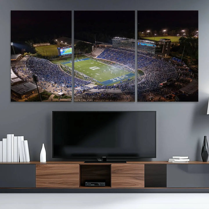 Duke University Blue Devils Football Team Print - Durham Wallace Wade Stadium Wall Art Canvas Print