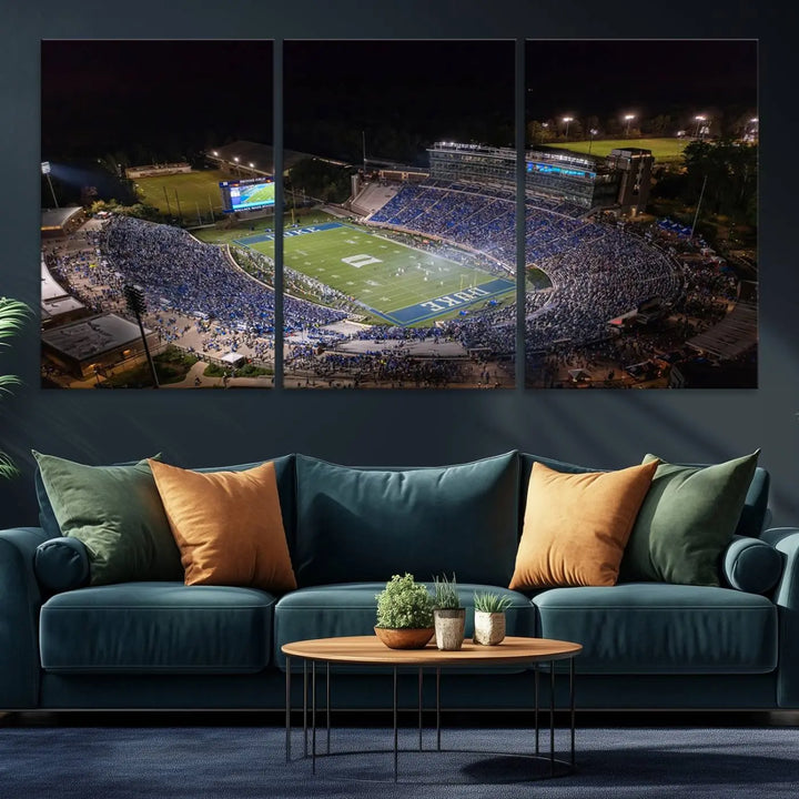 Duke University Blue Devils Football Team Print - Durham Wallace Wade Stadium Wall Art Canvas Print