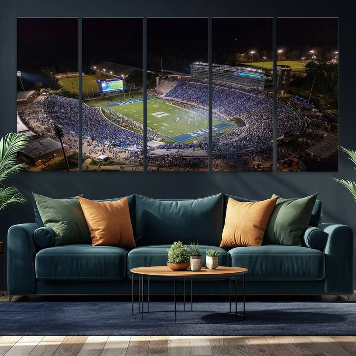 Duke University Blue Devils Football Team Print - Durham Wallace Wade Stadium Wall Art Canvas Print