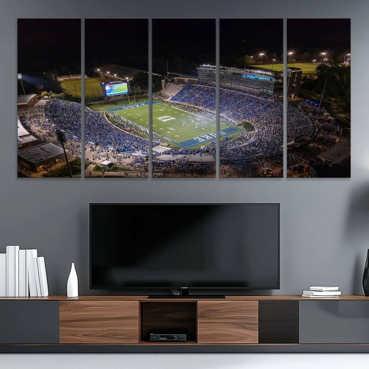 Duke University Blue Devils Football Team Print - Durham Wallace Wade Stadium Wall Art Canvas Print