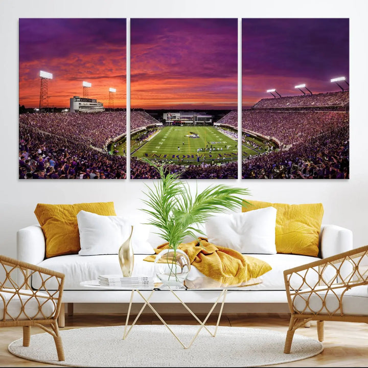 East Carolina University Pirates Football Team Print - Greenville Dowdy-Ficklen Stadium Wall Art Canvas Print