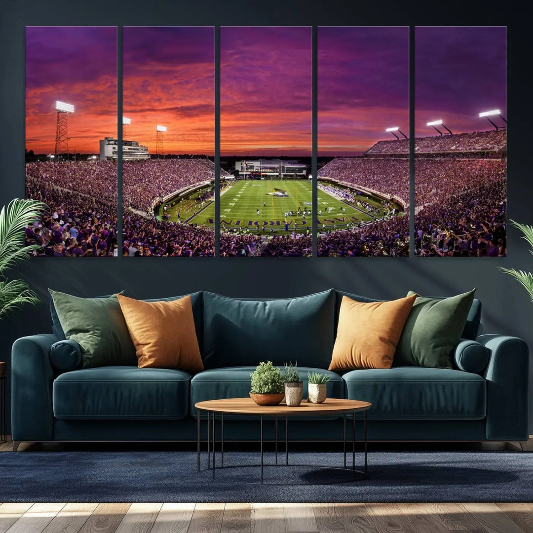 East Carolina University Pirates Football Team Print - Greenville Dowdy-Ficklen Stadium Wall Art Canvas Print