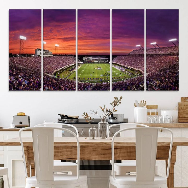 East Carolina University Pirates Football Team Print - Greenville Dowdy-Ficklen Stadium Wall Art Canvas Print