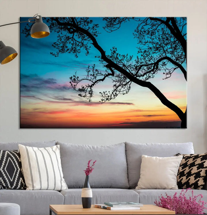 Endearing Sunset Wall Art Canvas Print Large Beach Coastal Wall Decor