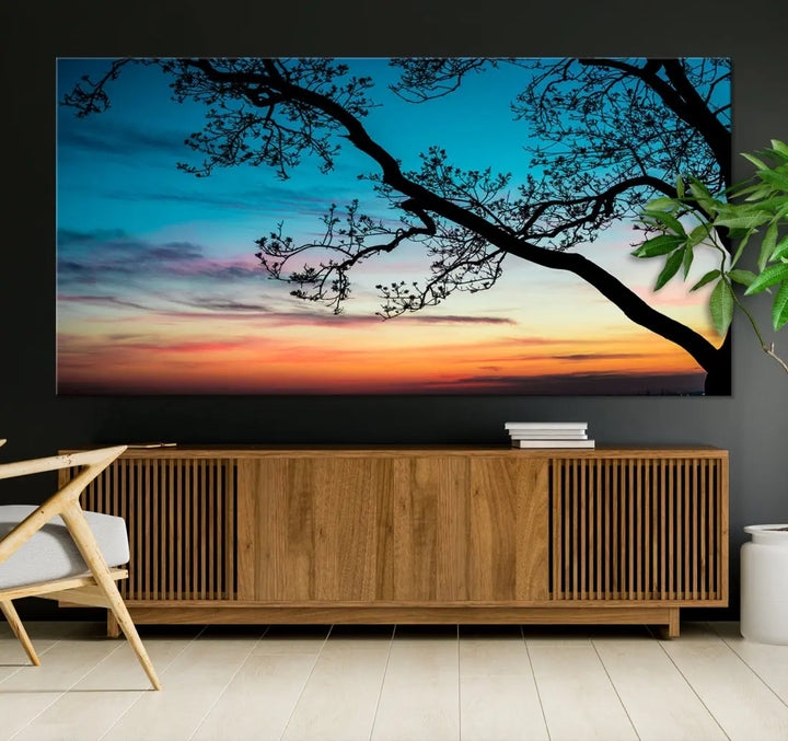 Endearing Sunset Wall Art Canvas Print Large Beach Coastal Wall Decor