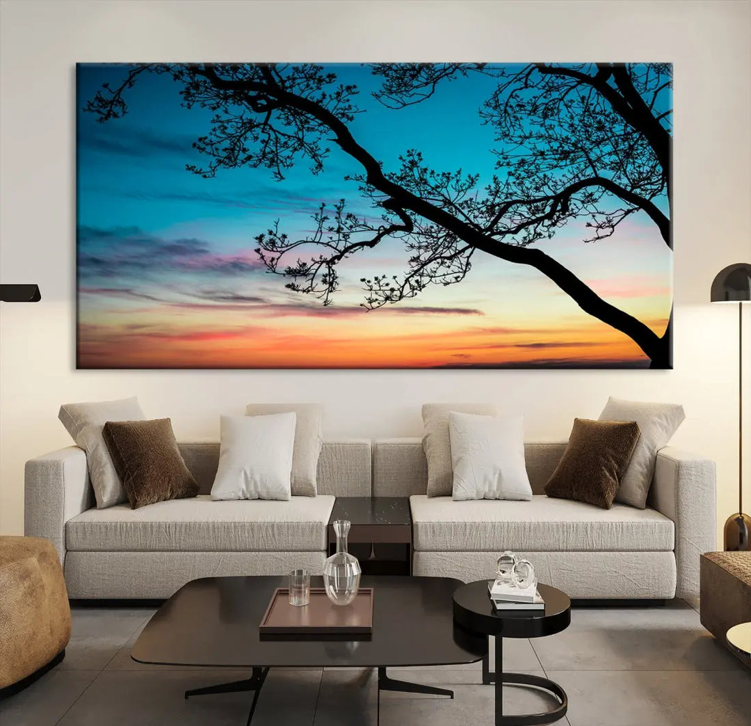 Endearing Sunset Wall Art Canvas Print Large Beach Coastal Wall Decor