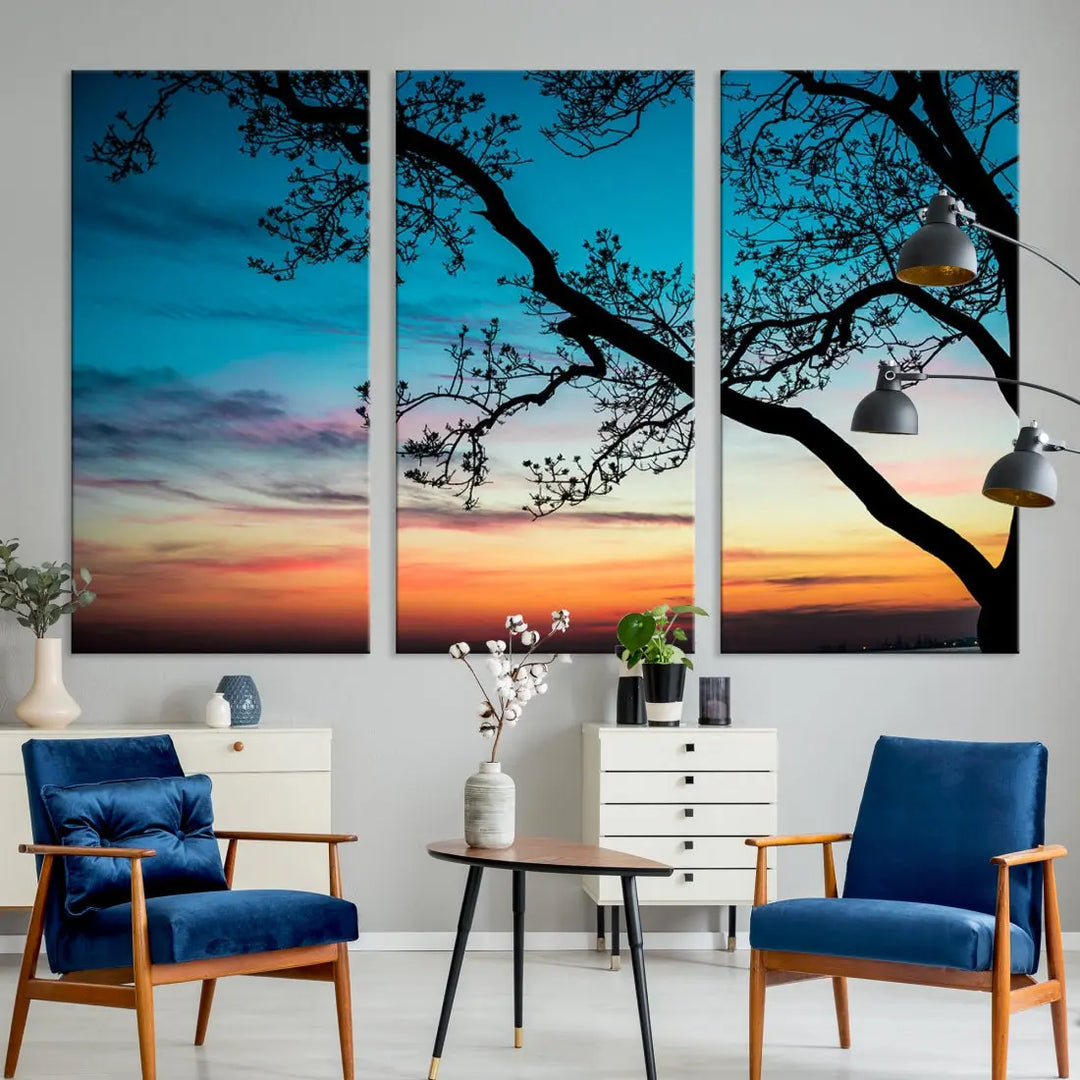 Endearing Sunset Wall Art Canvas Print Large Beach Coastal Wall Decor