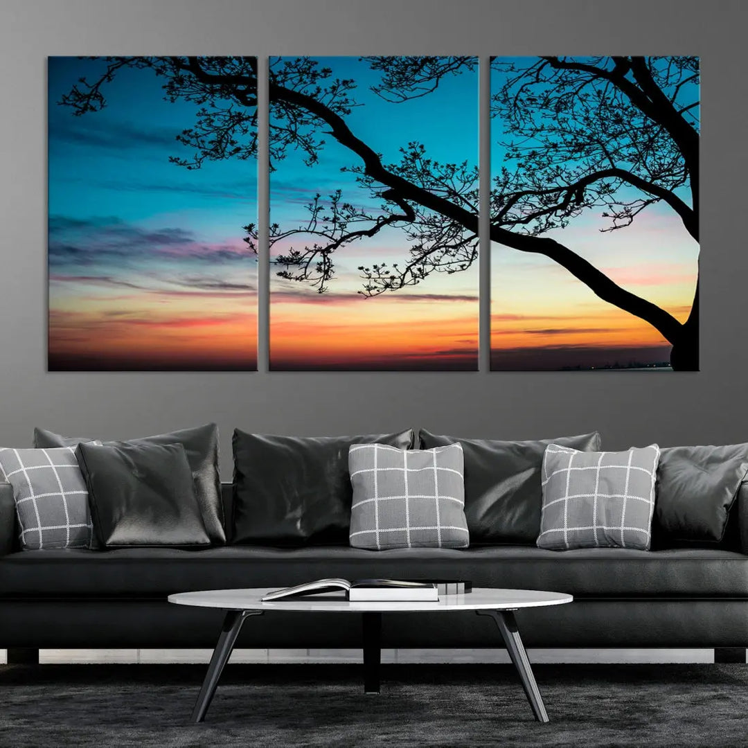 Endearing Sunset Wall Art Canvas Print Large Beach Coastal Wall Decor