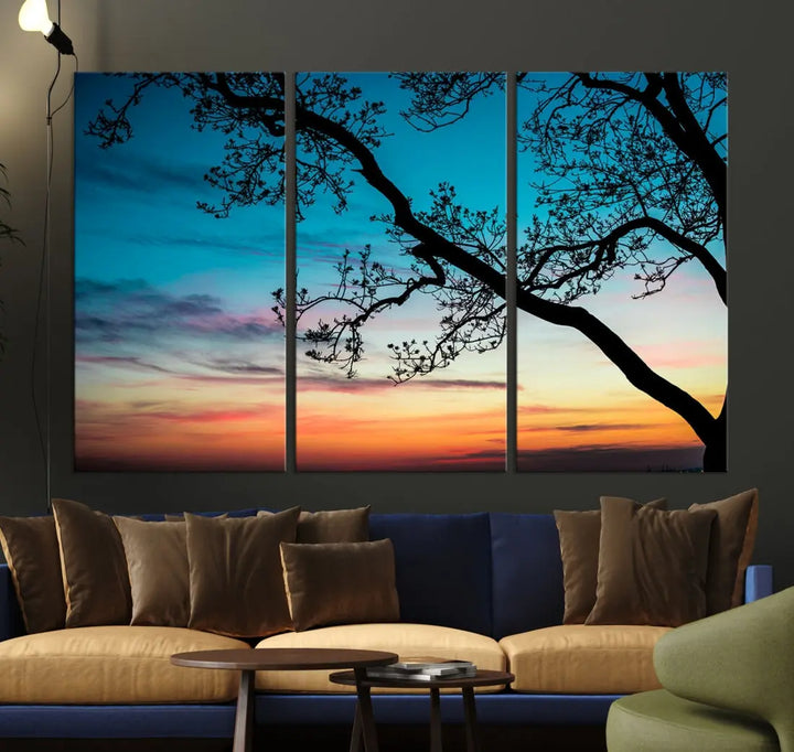 Endearing Sunset Wall Art Canvas Print Large Beach Coastal Wall Decor