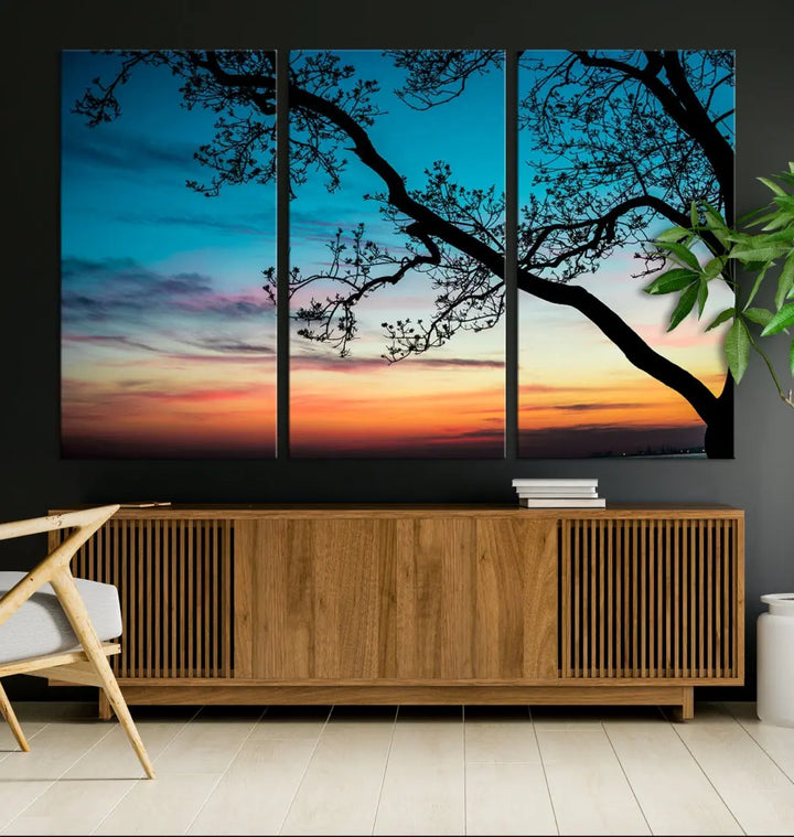 Endearing Sunset Wall Art Canvas Print Large Beach Coastal Wall Decor