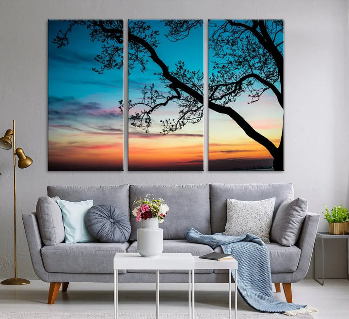 Endearing Sunset Wall Art Canvas Print Large Beach Coastal Wall Decor