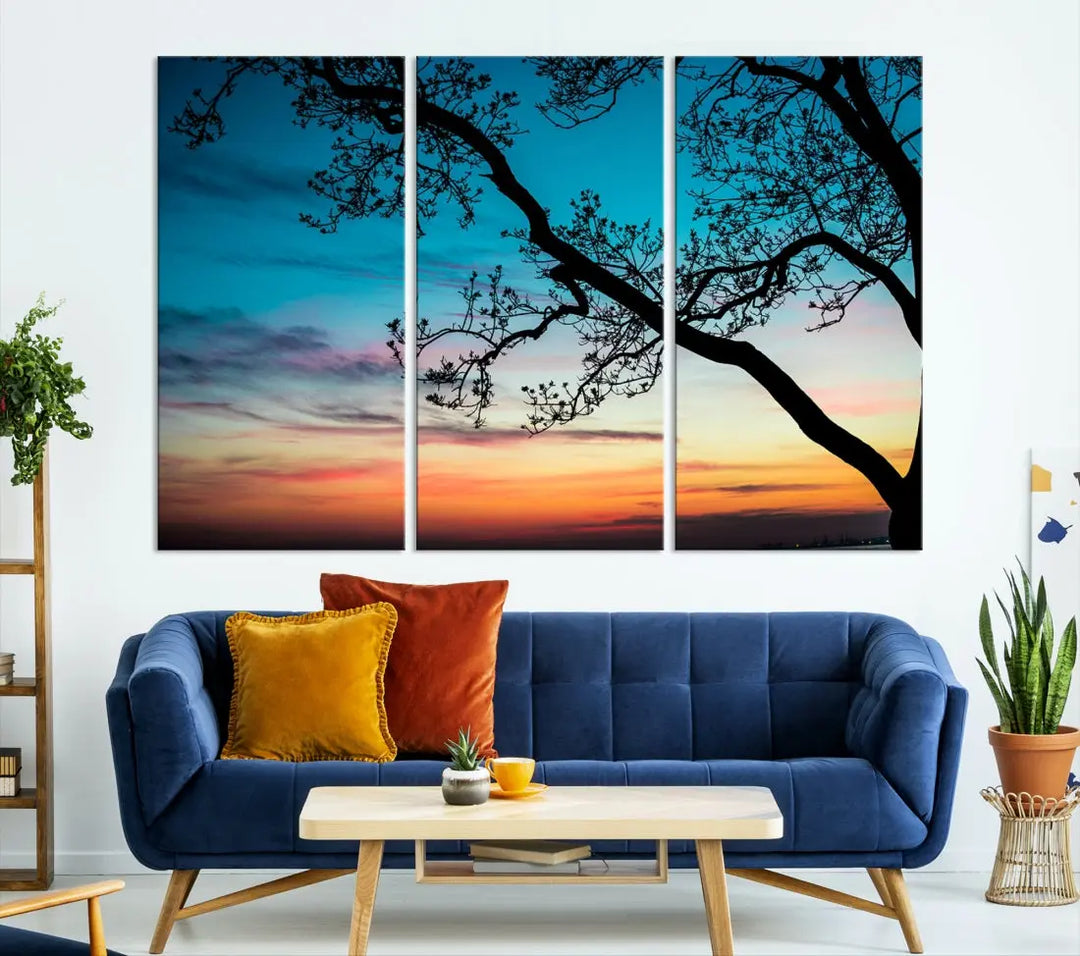 Endearing Sunset Wall Art Canvas Print Large Beach Coastal Wall Decor