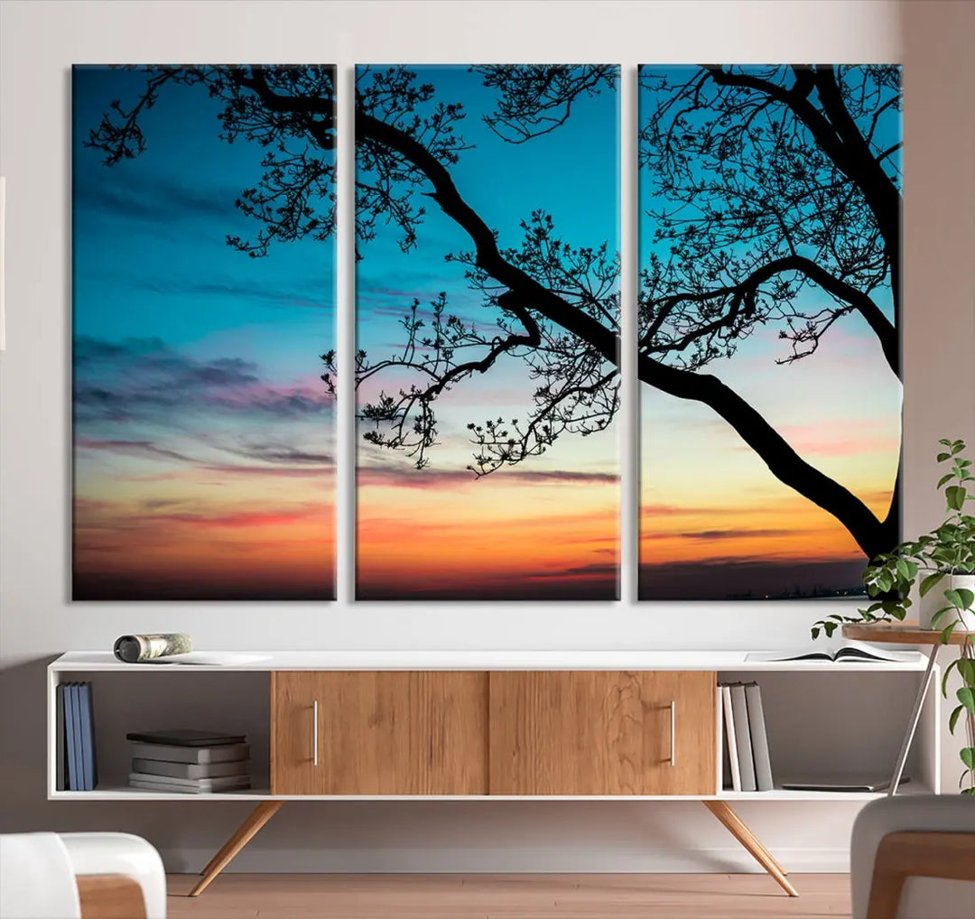 Endearing Sunset Wall Art Canvas Print Large Beach Coastal Wall Decor