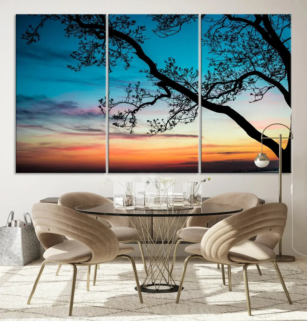 Endearing Sunset Wall Art Canvas Print Large Beach Coastal Wall Decor