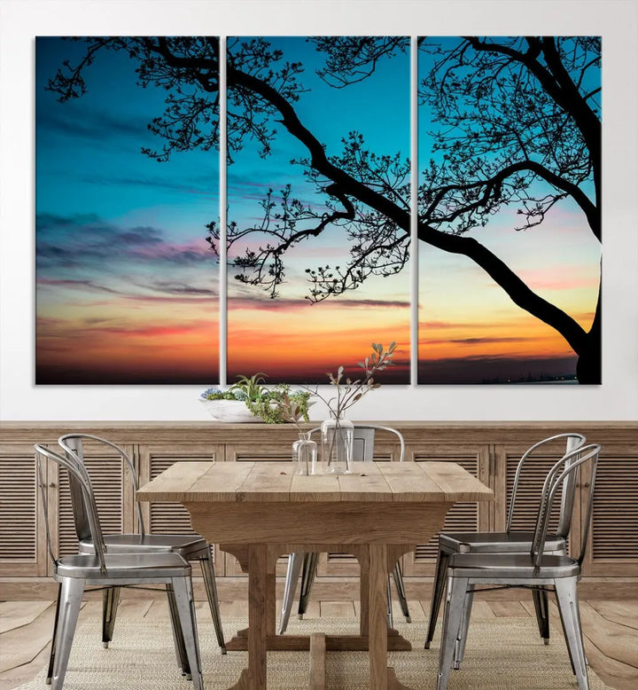 Endearing Sunset Wall Art Canvas Print Large Beach Coastal Wall Decor