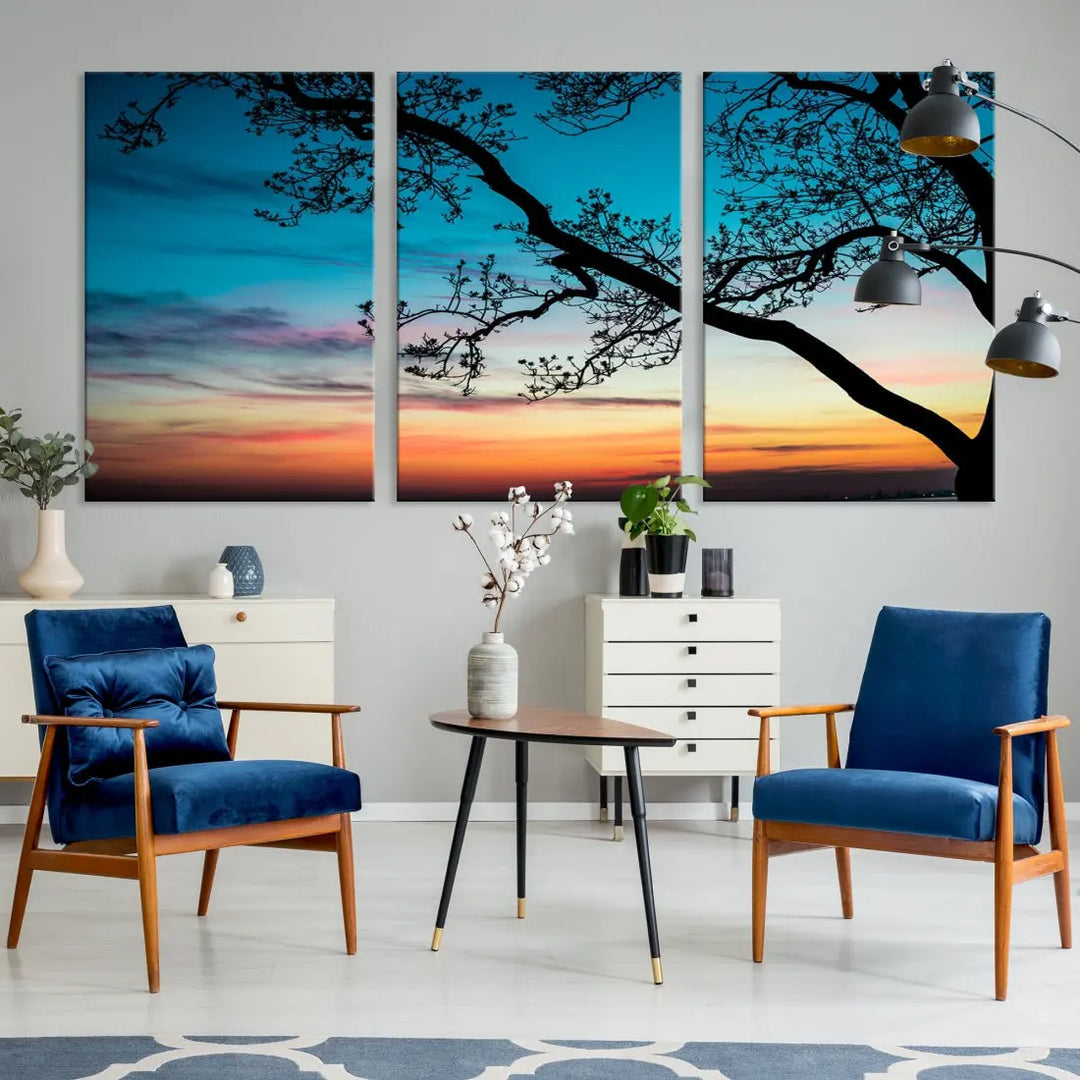 Endearing Sunset Wall Art Canvas Print Large Beach Coastal Wall Decor