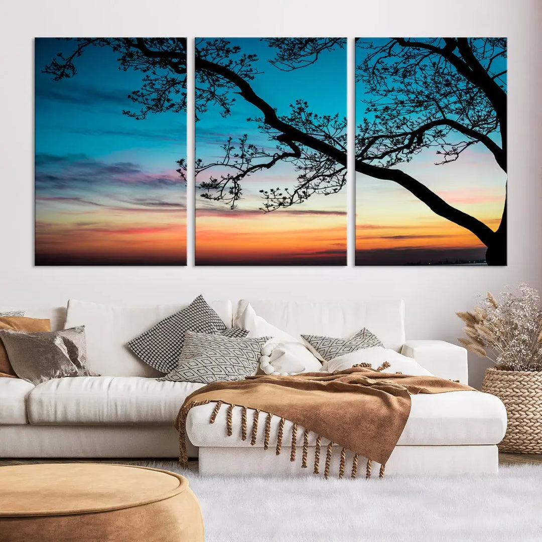 Endearing Sunset Wall Art Canvas Print Large Beach Coastal Wall Decor