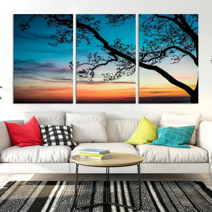 Endearing Sunset Wall Art Canvas Print Large Beach Coastal Wall Decor