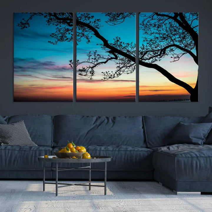 Endearing Sunset Wall Art Canvas Print Large Beach Coastal Wall Decor